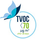 TVOC after 28 days < 70 µg/m3